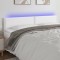vidaXL Tăblie de pat cu LED, alb, 160x5x78/88 cm, piele ecologică 3121569