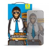 Folie de protectie Ecran Privacy Blueo Anti-Peep pentru Apple iPhone 11 Pro Max / XS Max, Sticla Securizata, Full Glue