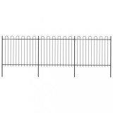 Cumpara ieftin Gossi gard de gradina cu varf curbat, negru, 5,1 m, otel