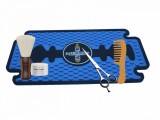 Cumpara ieftin Covoras antiderapant pentru ustensile frizerie 32x16 cm Negru/Albastru SoftPvc SPC207