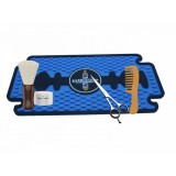 Covoras antiderapant pentru ustensile frizerie 32x16 cm Negru/Albastru SoftPvc SPC207