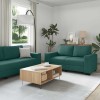 Set Canapele 2 si 3 Locuri vidaXL, Verde Inchis, Textil, Cadru Lemn Metal, Confortabile, Living Birou