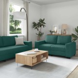 vidaXL Set de canapele cu perne, 2 piese, verde &icirc;nchis, textil