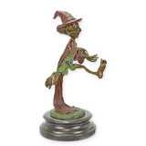 Goblin-statueta din bronz pictat pe un soclu din marmura BD-5, Abstract