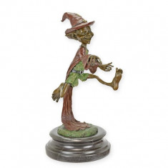 Goblin-statueta din bronz pictat pe un soclu din marmura BD-5