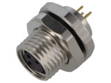 Conector M8 soclu mamă 3 pini 48V 4A IP67 THT LUTRONIC