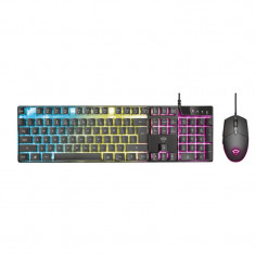 Kit Tastatura + Mouse Gaming Trust GXT 838 Azor, Wired, USB, Iluminare RGB, Taste Numerice, Inaltime Ajustabila, Senzor Optic, 3000 DPi ajustabili, 6