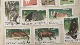 (A) Timbre straine serii tematica Fauna Animale Nicaragua, Stampilat