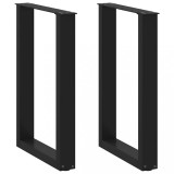 vidaXL Picioare de masă &icirc;n formă de U, 2 buc., negru, 50x(72-73) cm, oțel 4013176