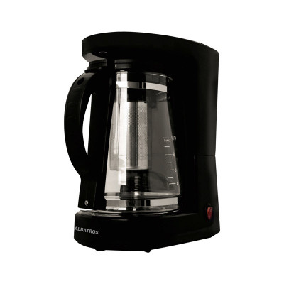 Filtru 2 in 1 pentru cafea/ceai Albatros Dolce, 680 W, cana sticla 1.2 l, maner ergonomic, Negru foto