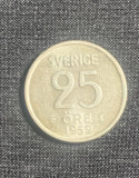 Moneda 25 ore 1959 Suedia argint