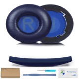 Set 2 bureti, Burete protectie banda superioara pentru casti JBL Tune 670NC / Tune 660NC / Tune 600BTNC - Albastru - Spuma cu memorie