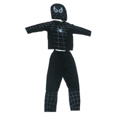 Costum Spiderman Negru pentru copii marimea L 7 9 ani foto