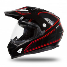 Casca cu viziera Enduro ATV UFO Aries Black Red Glossy