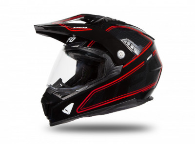 Casca cu viziera Enduro ATV UFO Aries Black Red Glossy foto