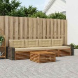vidaXL Set de canapele de exterior cu pernă 5 pcs Natural și Bej 3383011