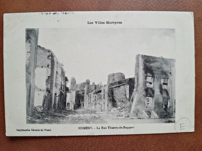 Carte postala, Les Villes Martyres, 1916