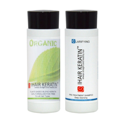 Kit tratament keratina Organic+sampon clarifiant Ihair Keratin 100ml foto