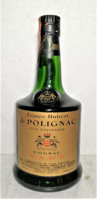 rare cognac VSOP Prince Hubert de Polignac, Cl 75 GR. 40 ANII 1970 foto