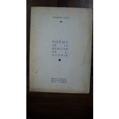 Poeme de la memoire de l&#039;avenir, Georges Linze, cu dedicatie catre Demostene Botez, Liege 1920