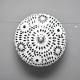 Plafoniera Chewelah, sticla, alb/negru, 15 x 25 x 25 cm
