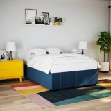 VidaXL Cadru de pat fără saltea, albastru, 140x200 cm, textil