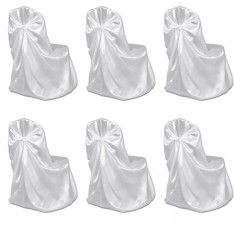 Set 6 huse scaune pentru evenimente, Alb foto