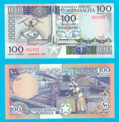 Somalia 100 Shillings 1988 UNC serie: D135 461933 foto