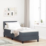 Cumpara ieftin Pat cu arcuri cu saltea Gri inchis 80 x 200 cm Catifea