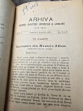 Arhiva Organul Societatii Stiintifice si Literare, 8 numere 1899, de la nr.1 la nr.10
