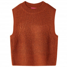 Vesta pulover pentru copii tricotata, coniac, 140 GartenMobel Dekor