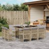 VidaXL Set mobilier grădină cu perne, 11 piese bej combinat poliratan 3210852