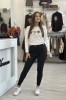 Pantaloni negri din piele ecologica cu catarame pe laterale, Negru, 44, 48