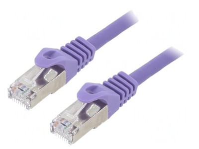 Cablul Patch S/FTP 6a LSZH violet 0,5m 27AWG foto
