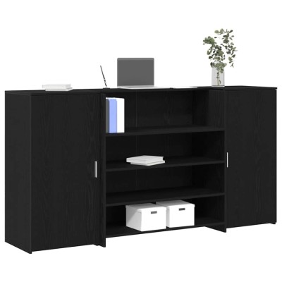 vidaXL Birou de recepție Stejar negru 200x50x103,5 cm Lemn prelucrat 3324179 foto