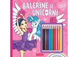 Balerine si Unicorni - Carte De Colorat, - Editura Mimorello