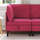 vidaXL Sofa cu Depozitare Roșu Vin Catifea 42027081
