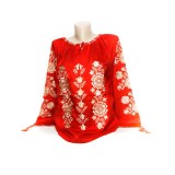 Cumpara ieftin Bluza rosie cu motiv floral auriu - BMG126