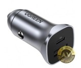Incarcator Auto UGREEN CD130 30W 3A 1 x USB-A - 1 x USB-C Gri