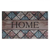 Covoraș Ușă, Model Placi, Mesaj &quot;Home&quot;, Multicolor, 75x45cm, Cauciuc cu Material Textil, Oem