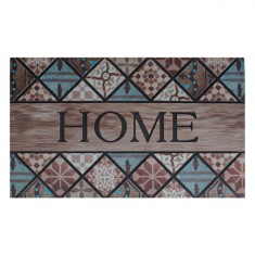 Covoraș Ușă, Model Placi, Mesaj &quot;Home&quot;, Multicolor, 75x45cm, Cauciuc cu Material Textil