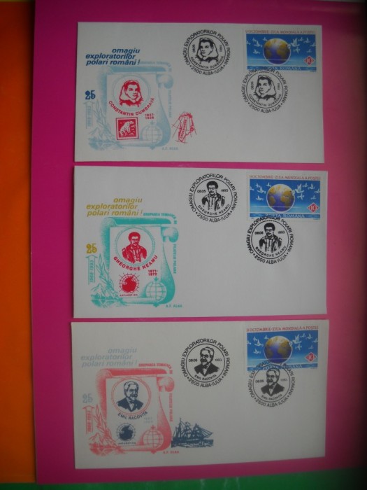 HOPCT PLIC LOT NR 10 -SET 6 PLICURI OMAGIUL EXPLORATORILOR ROMANI ALBA IULIA 1993 -ROMANIA