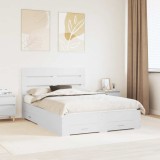 Cumpara ieftin Cadru de pat cu sertar Alb 140 x 190 cm Lemn prelucrat