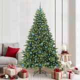VidaXL Brad de Crăciun artificial cu 300 LED Verde 210 cm PE și PVC 3397569