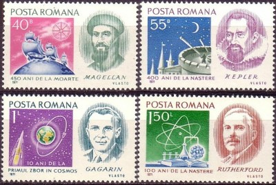 1971 - Aniversari II-oameni de stiinta, serie neuzata foto