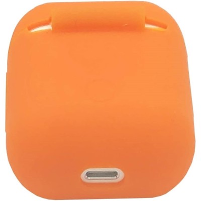 Husa airpods cu inel prindere portocaliu foto