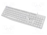 Tastatură NATEC albă USB A slim cu cablu 1,8m US layout