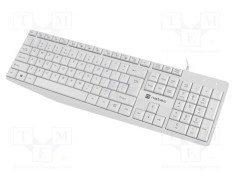 Tastatură NATEC albă USB A slim cu cablu 1,8m US layout