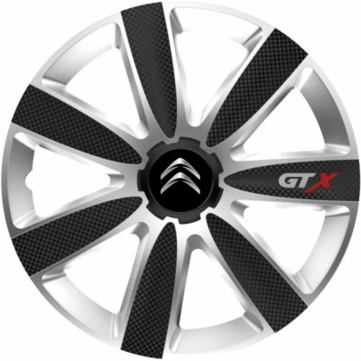 Set 4 Capace Roti GTX Carbon Gri-Negru R15, Pentru Citroen foto