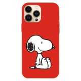 Husa compatibila cu Apple iPhone 14 Pro Max, Viceversa, model Snoopy likes the red color, Silicon, TPU